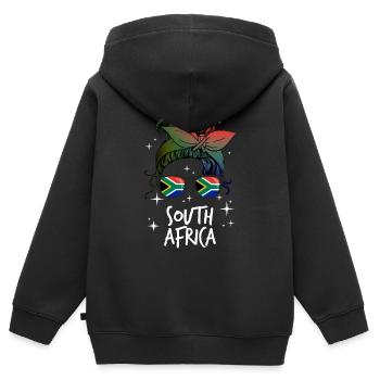 Südafrika - Kinder Premium Organic Zip Hoodie - Schwarz - Hinten - AI Model Kid Male (0cm)