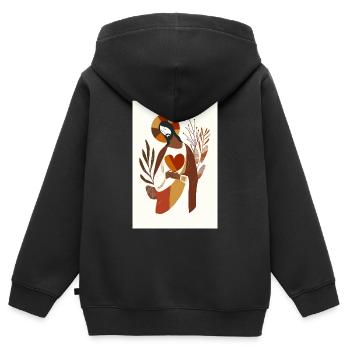Impression sur toile de Jésus, téléchargement numérique, neutres - Sweat Premium à capuche zippé enfant bio - noir - Dos - AI Model Kid Male (0cm)