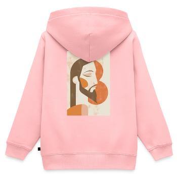 Boho Jesus Wandkunst, Digitaler Download, - Kinder Premium Organic Zip Hoodie - Rosa - Hinten - AI Model Kid Female (0cm)