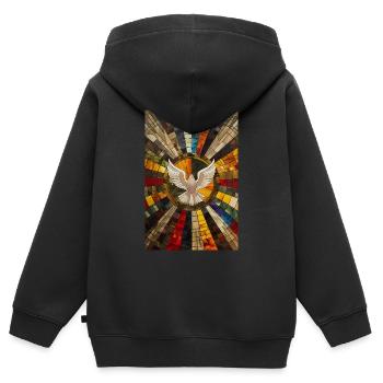 Fetziges Böhmisches Christliches Dekor, Lebhaftes - Kinder Premium Organic Zip Hoodie - Schwarz - Hinten - AI Model Kid Male (0cm)