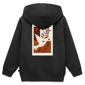 Art chrétien des pigeons, spirituel - Sweat Premium à capuche zippé enfant bio - noir - Dos - AI Model Kid Male (0cm)