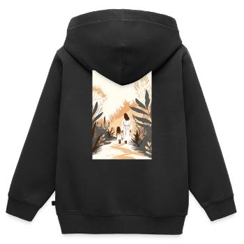 Venez me suivre, l’art de la communion, Jésus-Christ, - Sweat Premium à capuche zippé enfant bio - noir - Dos - AI Model Kid Male (0cm)