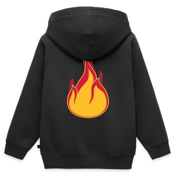 feuer flamme heiss brennen verbrennen warm clipart - Kinder Premium Organic Zip Hoodie - Schwarz - Hinten - AI Model Kid Male (0cm)