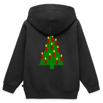 Tannenbaum Weihnachten - Kinder Premium Organic Zip Hoodie - Schwarz - Hinten - AI Model Kid Male (0cm)