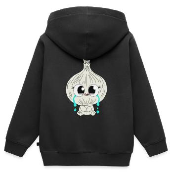 Oignon - Sweat Premium à capuche zippé enfant bio - noir - Dos - AI Model Kid Male (0cm)
