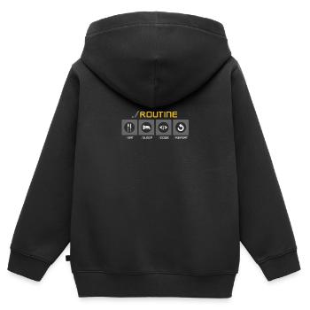 Eat Sleep Code Repeat IT routine - Sweat Premium à capuche zippé enfant bio - noir - Dos - AI Model Kid Male (0cm)