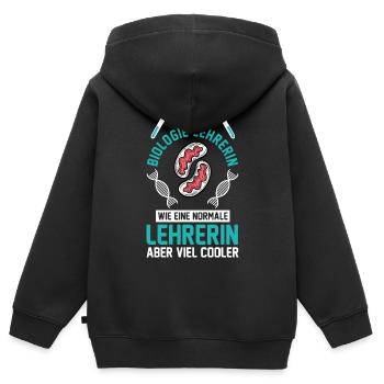 Biologie Bio Lehrer - Kinder Premium Organic Zip Hoodie - Schwarz - Hinten - AI Model Kid Male (0cm)