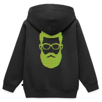 Masculinité barbue Coiffure barbue Cheveux - Sweat Premium à capuche zippé enfant bio - noir - Dos - AI Model Kid Male (0cm)