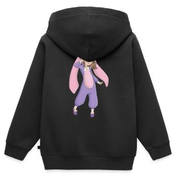 Manga - Kinder Premium Organic Zip Hoodie - Schwarz - Hinten - AI Model Kid Male (0cm)