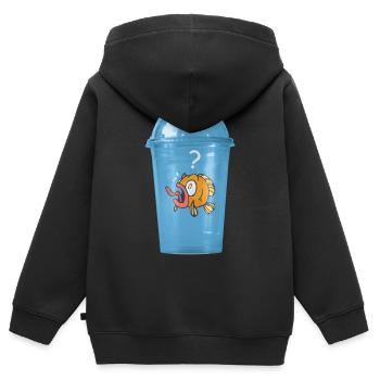 Sans plastique - Sweat Premium à capuche zippé enfant bio - noir - Dos - AI Model Kid Male (0cm)