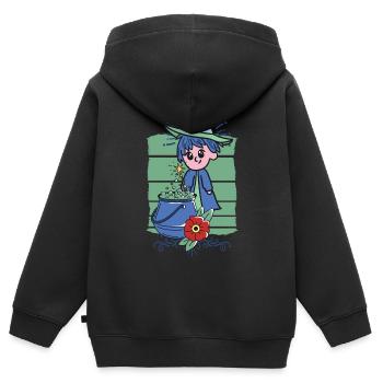 Apprenti sorcier - Sweat Premium à capuche zippé enfant bio - noir - Dos - AI Model Kid Male (0cm)
