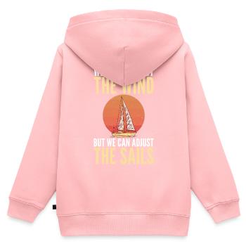 Catamaran à voile - Sweat Premium à capuche zippé enfant bio - rose - Dos - AI Model Kid Female (0cm)