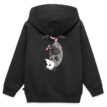 Opossum - Kinder Premium Organic Zip Hoodie - Schwarz - Hinten - AI Model Kid Male (0cm)