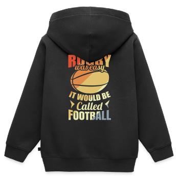 Rugby player joke - Kids Premium Organic Zip-up Hoodie - black - Back - AI Model Kid Male (0cm)
