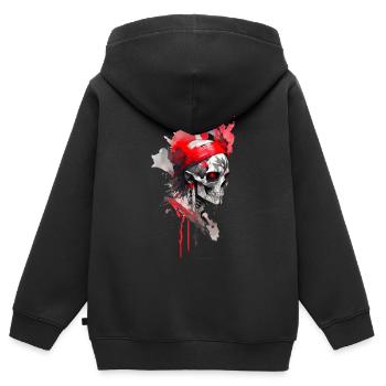Dämon - Kinder Premium Organic Zip Hoodie - Schwarz - Hinten - AI Model Kid Male (0cm)