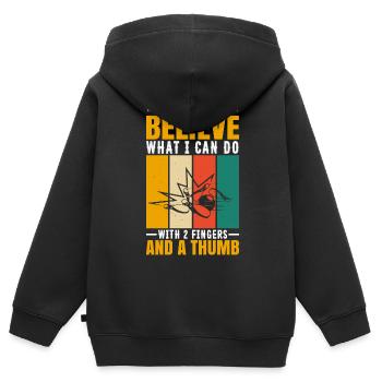 Bowling - Kinder Premium Organic Zip Hoodie - Schwarz - Hinten - AI Model Kid Male (0cm)