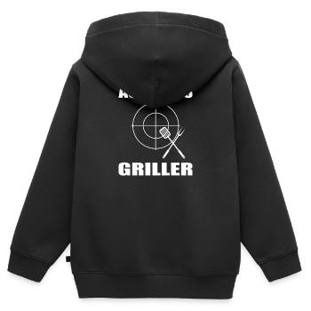 BBQ - Kinder Premium Organic Zip Hoodie - Schwarz - Hinten - AI Model Kid Male (0cm)