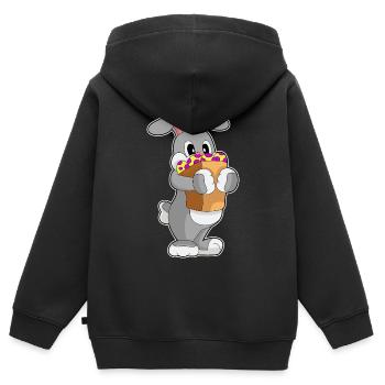 Achats de Pâques Bunny - Sweat Premium à capuche zippé enfant bio - noir - Dos - AI Model Kid Male (0cm)