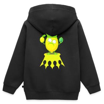 König Zitrone Zitronen Früchte Frucht Obst - Kinder Premium Organic Zip Hoodie - Schwarz - Hinten - AI Model Kid Male (0cm)