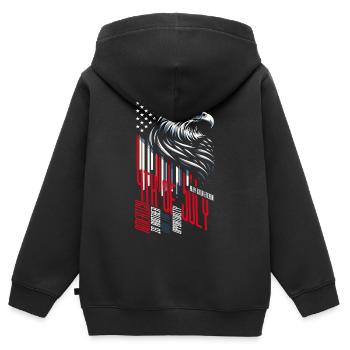 4 JUILLET L’AMÉRIQUE EST UN AUTRE NOM D’OPPORTUNITÉ - Sweat Premium à capuche zippé enfant bio - noir - Dos - AI Model Kid Male (0cm)