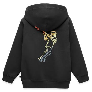 Lacrosse Spieler Retro - Kinder Premium Organic Zip Hoodie - Schwarz - Hinten - AI Model Kid Male (0cm)