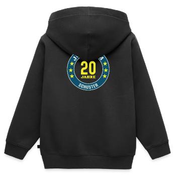 Schuster Jubiläum 20 Jahre 20 jähriges Jubi - Kinder Premium Organic Zip Hoodie - Schwarz - Hinten - AI Model Kid Male (0cm)