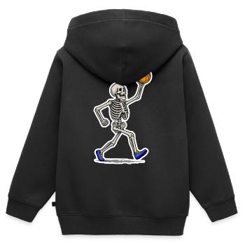 Basketball Skeleton Slam - Sweat Premium à capuche zippé enfant bio - noir - Dos - AI Model Kid Male (0cm)