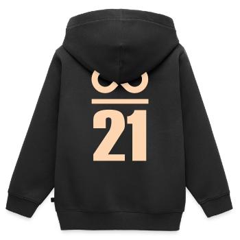 Unendlich durch 21 Millionen Bitcoin Unendlich  - Kinder Premium Organic Zip Hoodie - Schwarz - Hinten - AI Model Kid Male (0cm)