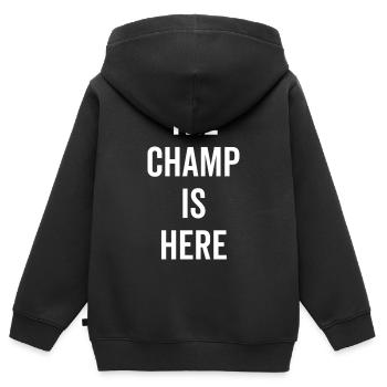 The Champ Is Here - Kids Premium Organic Zip-up Hoodie - black - Back - AI Model Kid Male (0cm)