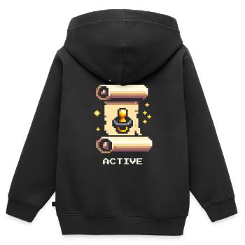 Tutorialmodus aktiv | Eltern im Lernlevel - Kinder Premium Organic Zip Hoodie - Schwarz - Hinten - AI Model Kid Male (0cm)