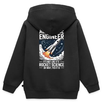 Luft- und Raumfahrtingenieur wie Raketenwissenschaft - Kinder Premium Organic Zip Hoodie - Schwarz - Hinten - AI Model Kid Male (0cm)