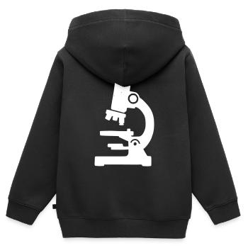 Laboratoire de la Silhouette du Microscope - Sweat Premium à capuche zippé enfant bio - noir - Dos - AI Model Kid Male (0cm)
