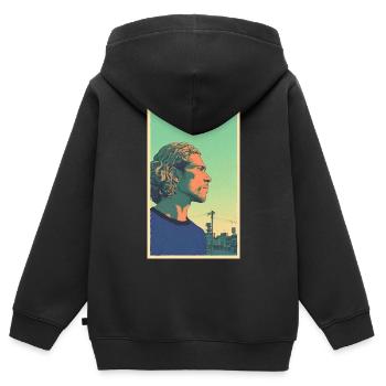 Football player #9 - Kinder Premium Organic Zip Hoodie - Schwarz - Hinten - AI Model Kid Male (0cm)