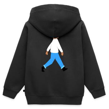 Walking Man - Kinder Premium Organic Zip Hoodie - Schwarz - Hinten - AI Model Kid Male (0cm)