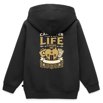 Assistant à domicile Hha Caregiver - Sweat Premium à capuche zippé enfant bio - noir - Dos - AI Model Kid Male (0cm)