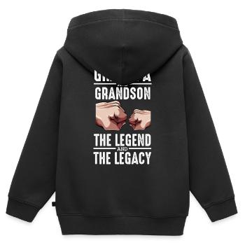 Großvater und Enkel: Legende & Vermächtnis - Kinder Premium Organic Zip Hoodie - Schwarz - Hinten - AI Model Kid Male (0cm)