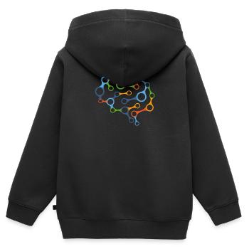 Brain network - Kids Premium Organic Zip-up Hoodie - black - Back - AI Model Kid Male (0cm)