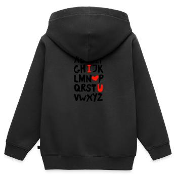 I love you - Ich liebe Dich - Alphabet - ABC - Kinder Premium Organic Zip Hoodie - Schwarz - Hinten - AI Model Kid Male (0cm)