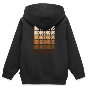 INDIGÈNE - Sweat Premium à capuche zippé enfant bio - noir - Dos - AI Model Kid Male (0cm)