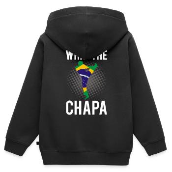 Ginga Capoeira für brasilianische Kampfsportarten - Kinder Premium Organic Zip Hoodie - Schwarz - Hinten - AI Model Kid Male (0cm)