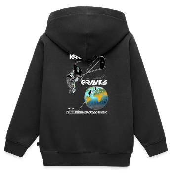 Ignorer la gravité - Sweat Premium à capuche zippé enfant bio - noir - Dos - AI Model Kid Male (0cm)