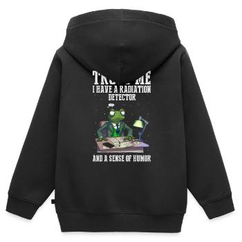 Kernenergie Spruch für Kernenergie - Kinder Premium Organic Zip Hoodie - Schwarz - Hinten - AI Model Kid Male (0cm)