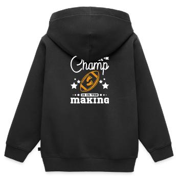Pregnancy Football Our champ is in the making - Kinder Premium Organic Zip Hoodie - Schwarz - Hinten - AI Model Kid Male (0cm)