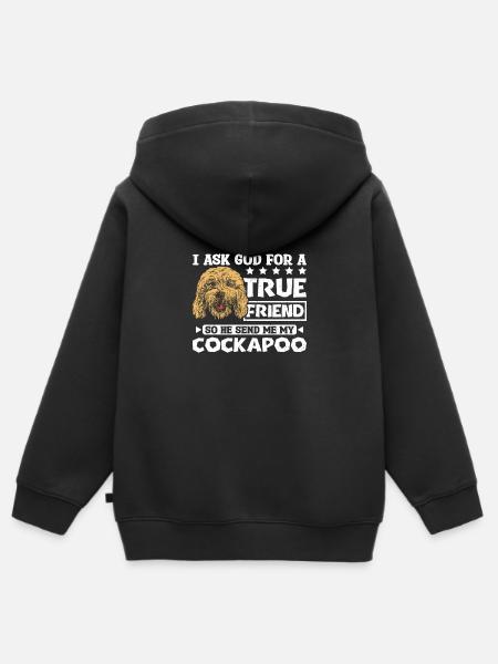 God send me my cockapoo - Kinder Premium Organic Zip Hoodie - Schwarz