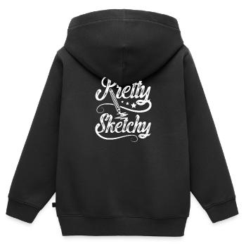 Drawing Pretty Sketchy - Kinder Premium Organic Zip Hoodie - Schwarz - Hinten - AI Model Kid Male (0cm)