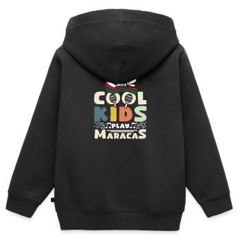 Pour les enfants, les enfants cool jouent aux maracas - Sweat Premium à capuche zippé enfant bio - noir - Dos - AI Model Kid Male (0cm)
