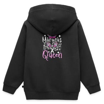 Fille Maracas Reine - Sweat Premium à capuche zippé enfant bio - noir - Dos - AI Model Kid Male (0cm)