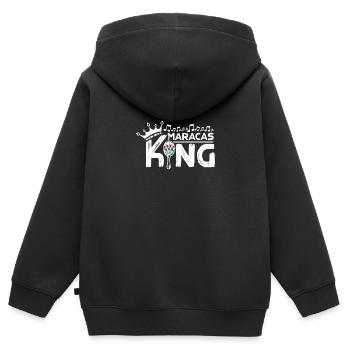 Garçon Maracas Roi - Sweat Premium à capuche zippé enfant bio - noir - Dos - AI Model Kid Male (0cm)