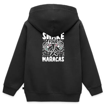 Mexicain Secouez vos Maracas - Sweat Premium à capuche zippé enfant bio - noir - Dos - AI Model Kid Male (0cm)