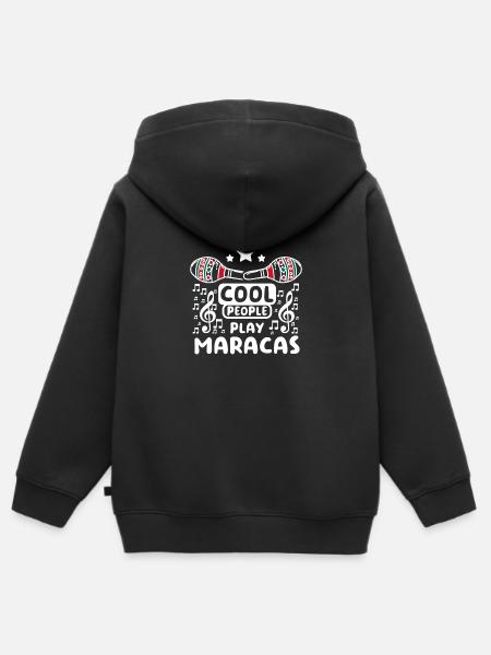 Cool people play maracas - Kinder Premium Organic Zip Hoodie - Schwarz